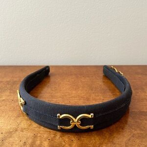 Lovely Vintage, pre-owned Ferragamo headband navy blue